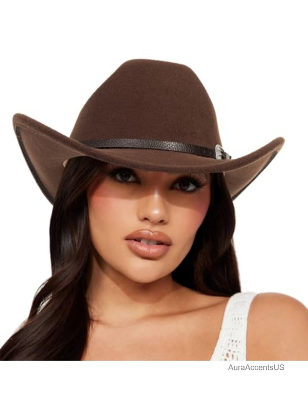 Western Cowboy Hat Wide Brim Classic Felt Cowgirl Jazz Hat Adjustable